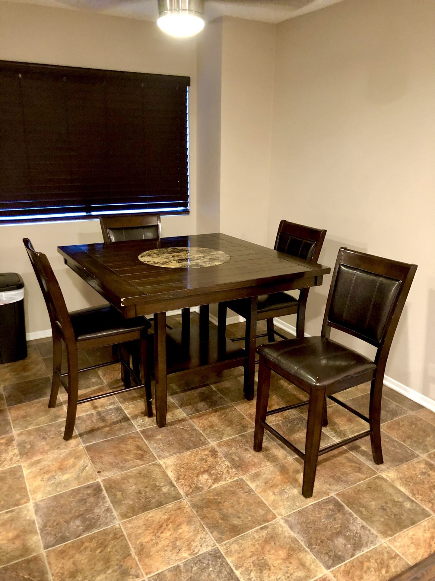 Espresso Counter Height Dining Table Set Preowned