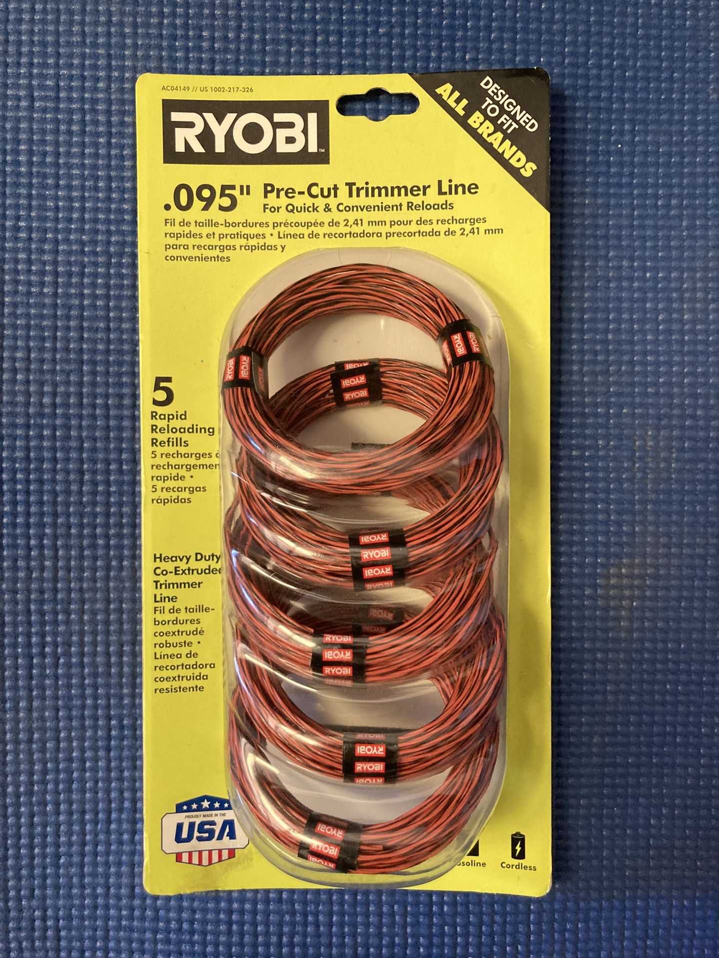 New Ryobi 0.095" Heavy Duty Pre-Cut Trimmer Line (5-Pack)