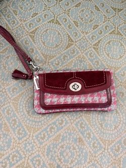 Coach Wristlet Clutch Tweed and Suede