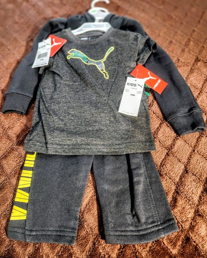 Puma Youth 3-Pcs. Out-Fit • Size : 18- M • New With Tags • Stylish & Comfortable Activewear Set • Perfect For Your Little One •