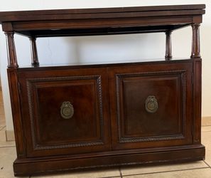 1060's Henredon Bar Cart/Server with Flip-Top Extension and Brass Hardware