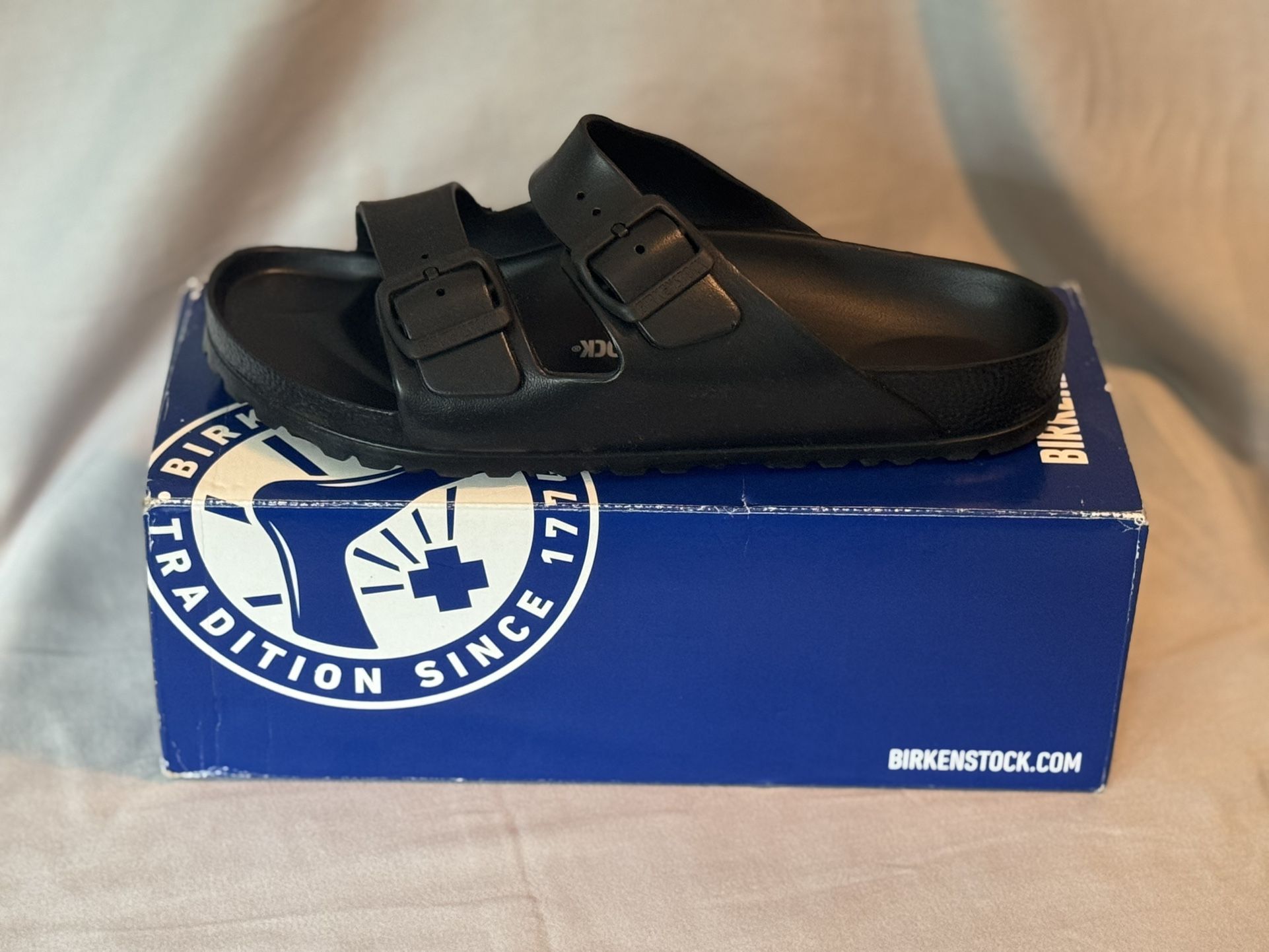 Birkenstock Arizona Eva Sandals Buckle Black Rubber Size 41 EU 8-8.5 US