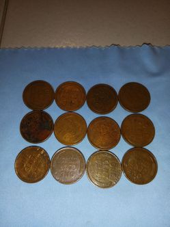Monedas de Lincoln con la espiga de diferentes fechas