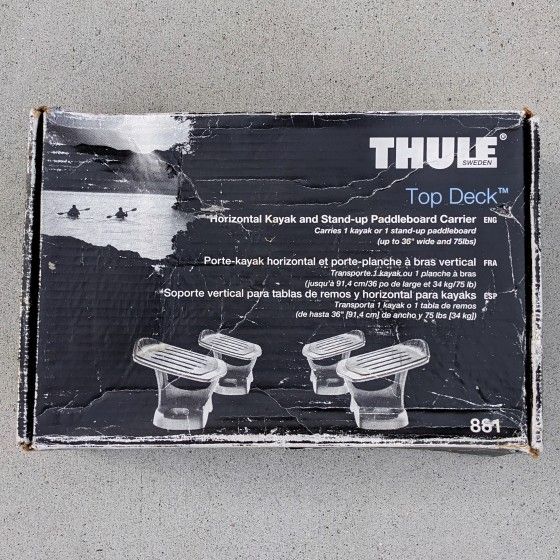 Thule Top Deck 881 horizontal kayak or stand-up paddle board roof rack carrier system