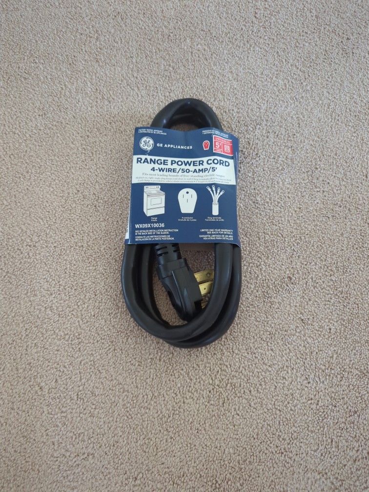 GE Range Power Cord 50A/4-wire/5ft