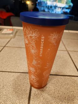 Starbucks Orange Floral Cold Cup Tumbler