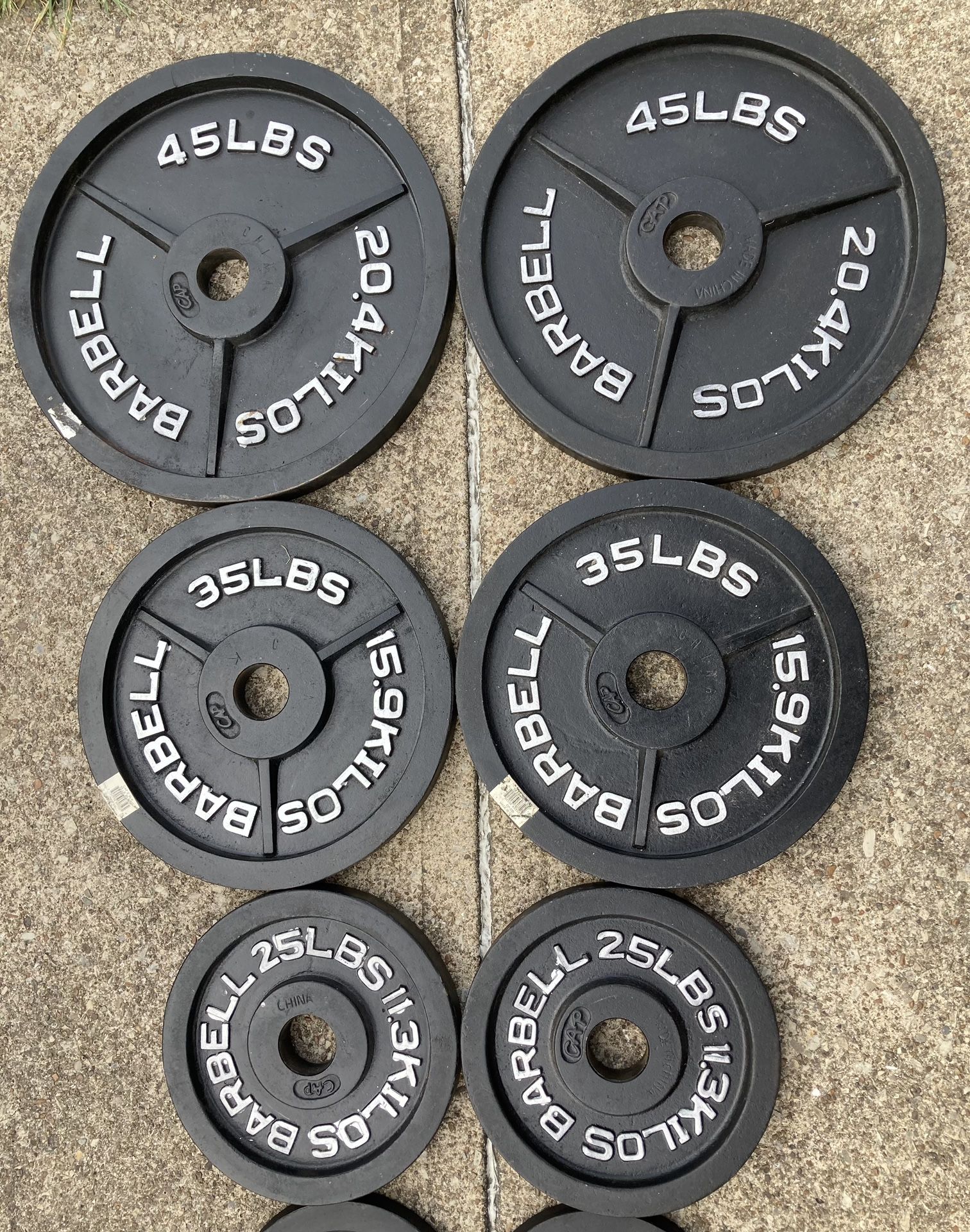 255lbs Full Set of Olympic 2” weight plates weights plate for barbell