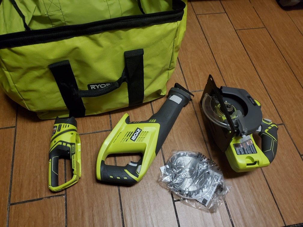 Ryobi power tools and bag