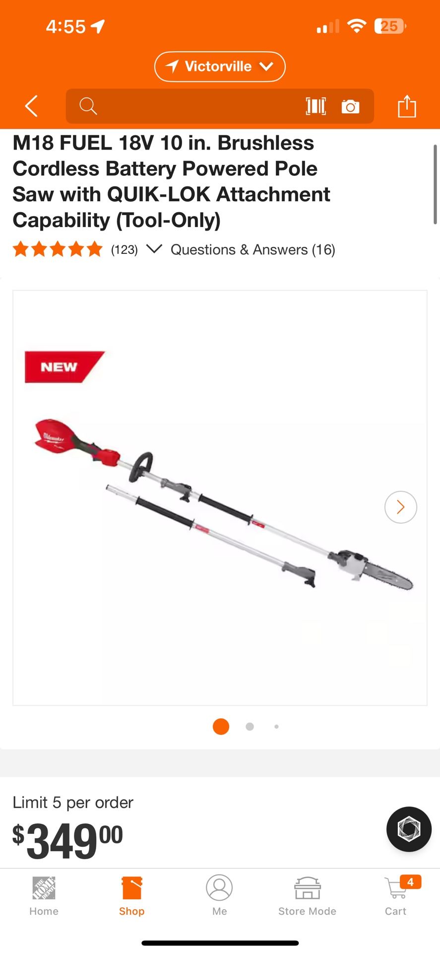 M18 FUEL 18V 10 in. Brushless Cordless Battery Powered Pole Saw with QUIK-LOK Tool Only