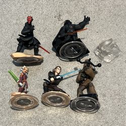 Disney Infinity Star Wars Figures Lot Of 6 Darth Vader Chewbacca Ahsoka Maul