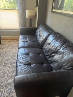 Free Dark Brown Leather Sofa
