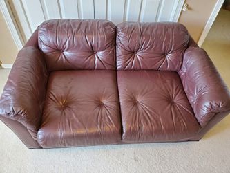 Faux Leather Loveseat