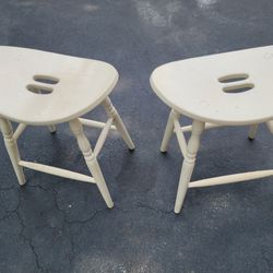 Wooden Cream Saddle Chairs