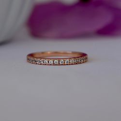 Brand New Rose Gold Vermeil Half Eternity Band (size 5,6,7,8,9)