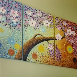 3 Piece Floral Wall Painting 