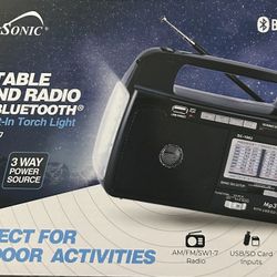 Portable Radio With Bluetooth And Built In Light 