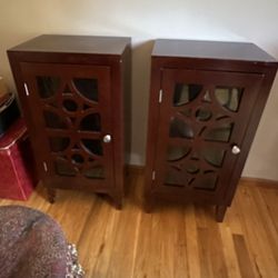 Pair Of Side Tables With Cabinets 