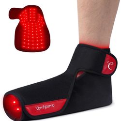 Comfytemp 5000mAh Cordless Red Light Therapy for Foot & Ankle, Portable Near Infrared Light Therapy Wrap, 660nm & 850nm Flexible Light Shoe for Heel J