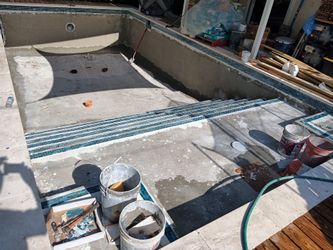 Stairs Bench Pool Spa Water Line Tile Pool Resurface