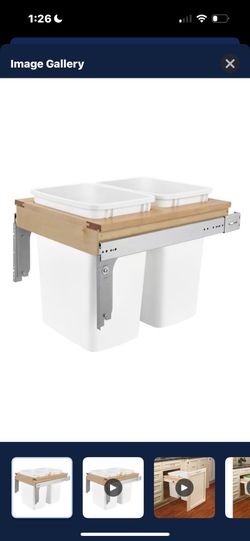 NEW Rev-A-Shelf 18-in x 23-in x 18-in 35-Quart Double Pull Out Trash Can