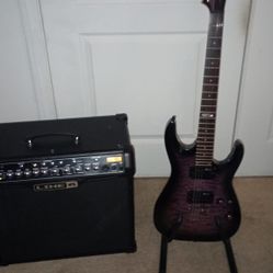 ESP LTD MH- 100 QMNT Purple Transparent Mint 2013 Indonesia  & Line 6 Spider 75W