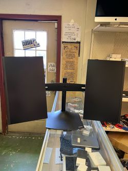 Two monitors DELL P2223HC 21.5" IPS FHD USB-C Monitor 60 Hz with stand . Power cords are included .