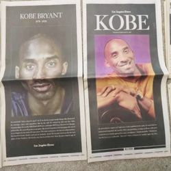 LOT- KOBE BRYANT DEATH & BOTH TRIBUTE BASKETBALL LOS ANGELES TIMES NEWSPAPER SECTIONS