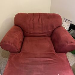 Dark Red Chaise Lounge