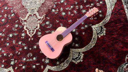 Wooden Pink Acoustic Guita