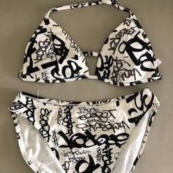 Victoria’s Secret Bikini - White with Black  Writing 