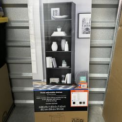 Mainstays 5-Shelf Bookcase with Adjustable Shelves, True Black Oak  