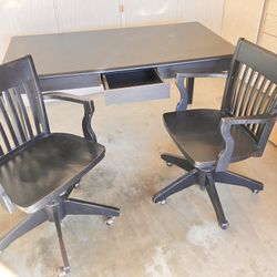 Table and 2 swivel/rocker chairs