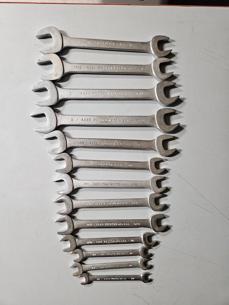Vintage Proto Professional Double Open End Wrench Lot