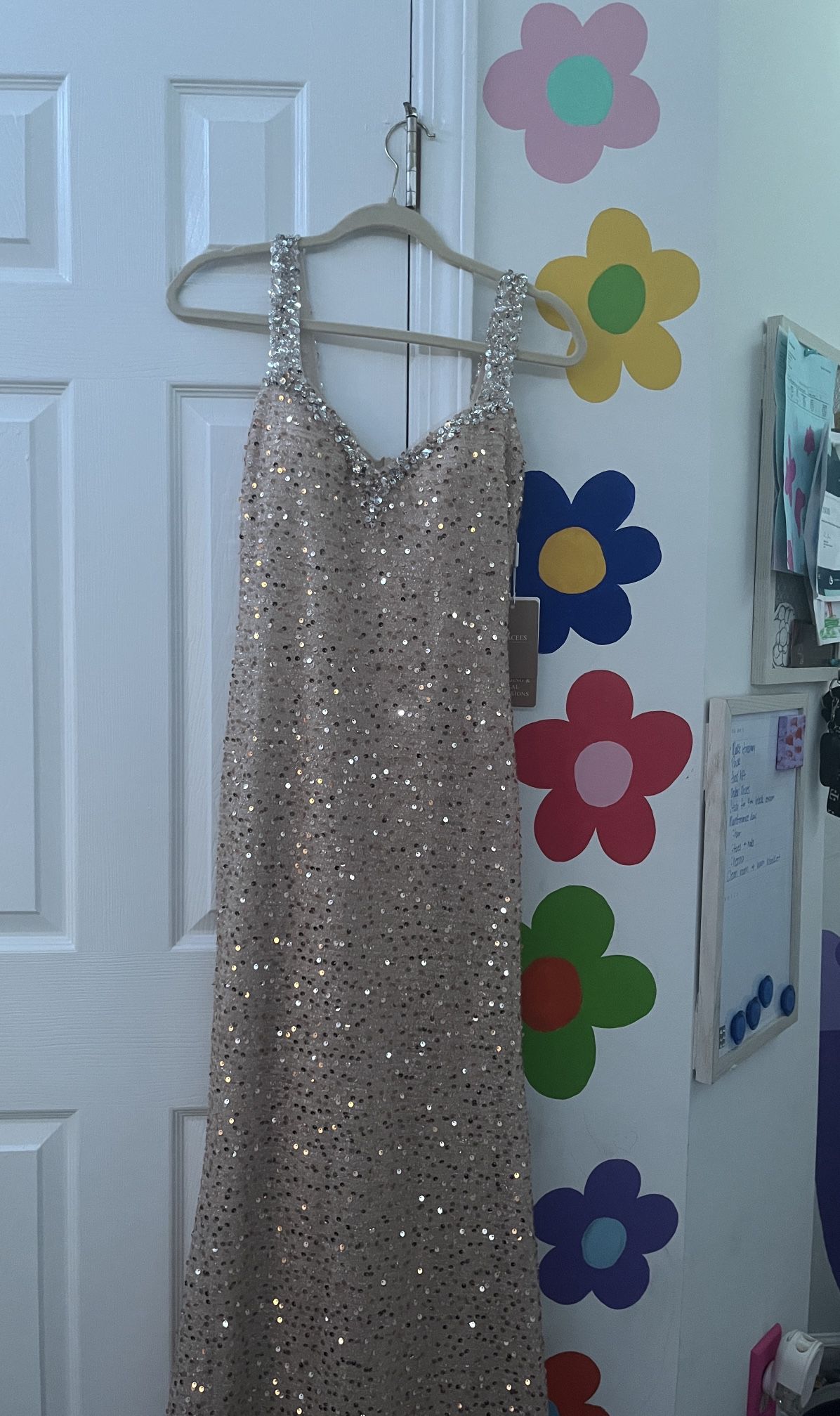 Stacees : Tan Sequin Prom dress