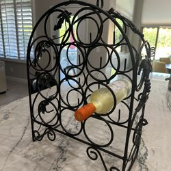 Black Metal Wine Rack
