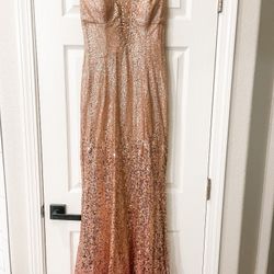 Rose Gold Ball Gown Prom Dress