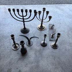 Vintage Brass Candleholders 