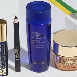 Estee Lauder Eye Routine Set: Mascara, Eyeliner, Cleanser, Revitalizing Supreme+