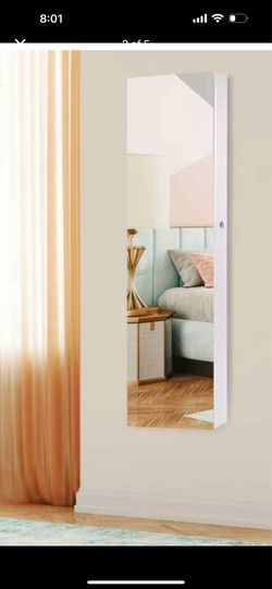 Full length storage mirror