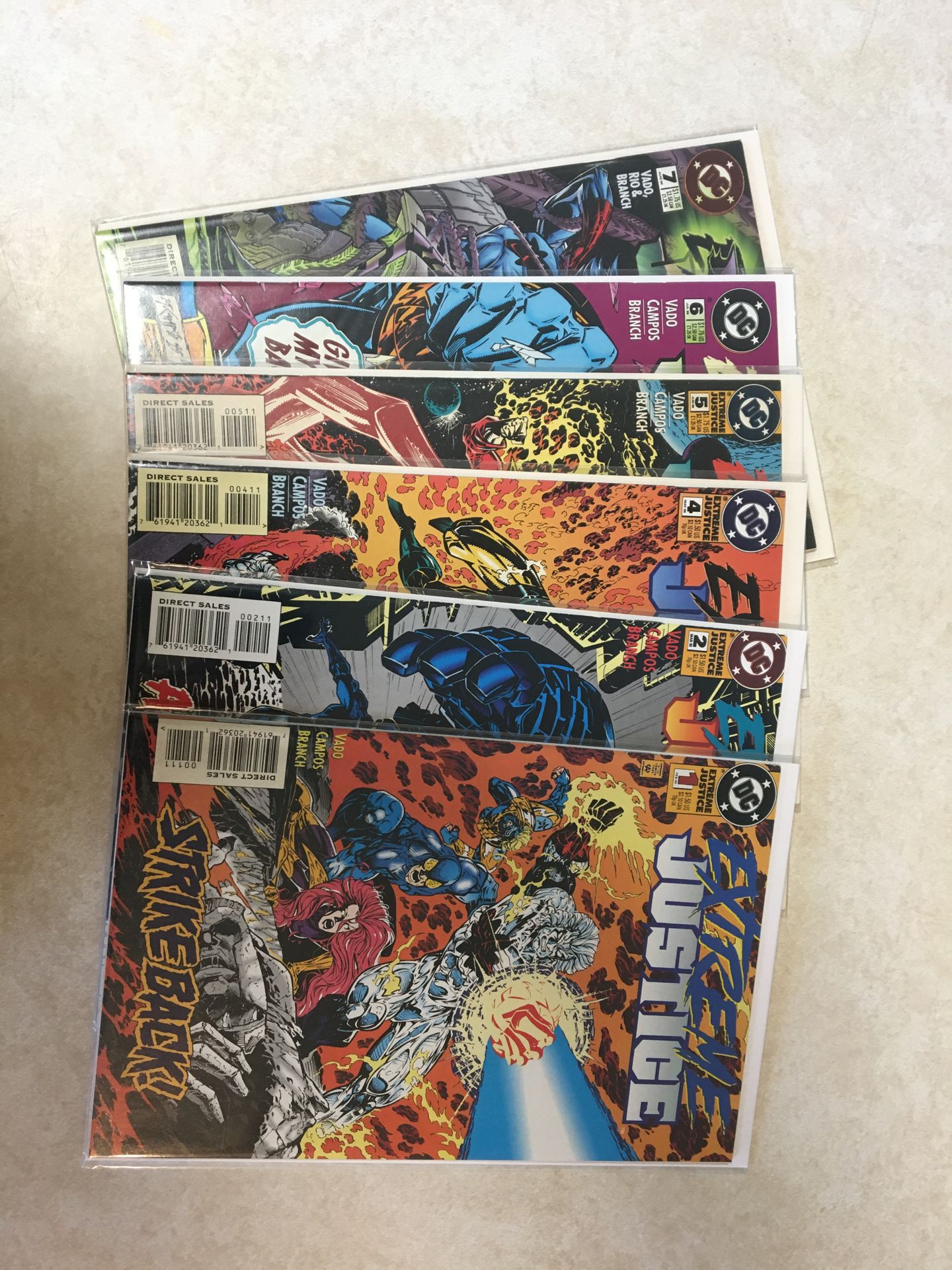 1995 Extreme Justice #1, #2, #4, #5, #6, #7