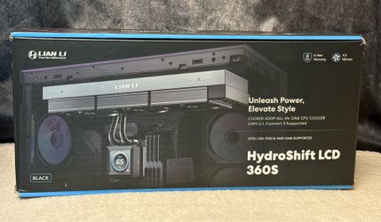Lian Li HydroShift LCD 360S 360mm AIO CPU Liquid Cooler Black Open Box