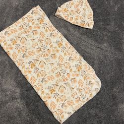 Baby Swaddle And Beanie Set (newborn) 