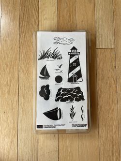 Stampin Up Nautical Lighthouse Wood Mounted Rubber Stamp Set Of 12 Stamps. 2000