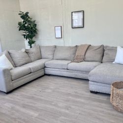 WE DELIVER! 🚚 - Cream Modern Deep-Seated U Sectional Couch with Chaise