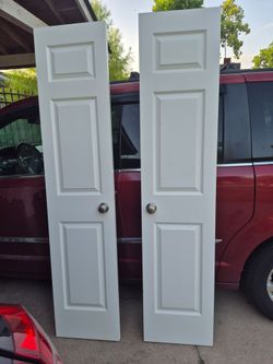 Nice Used Two small pantry doors.  Left and Right swing.