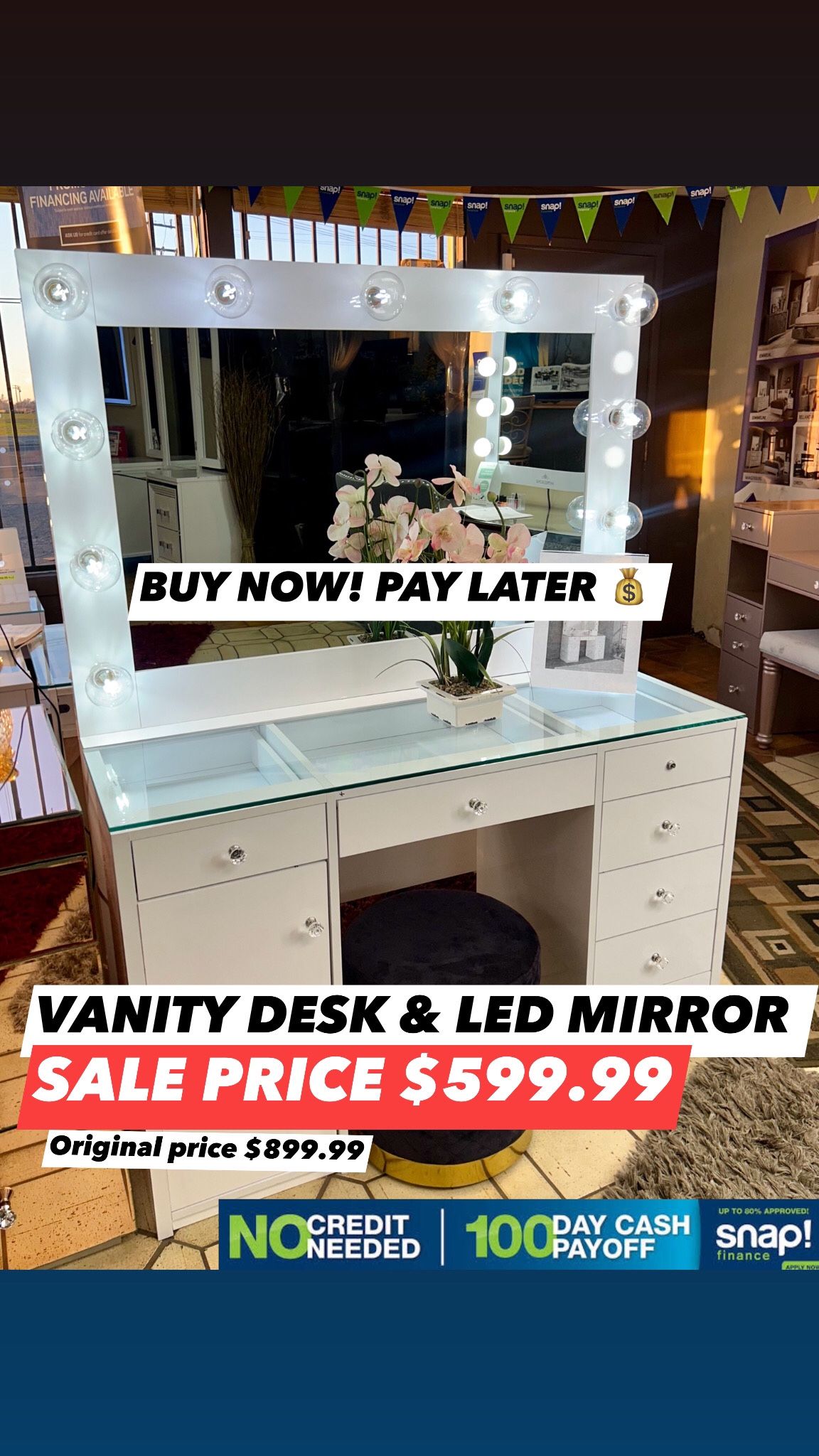 Vanity Desk & Mirror