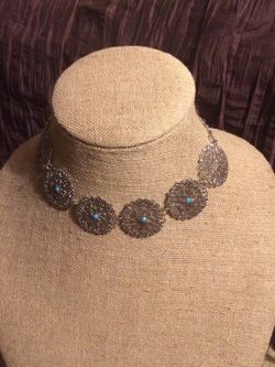 Silver and turquoise necklace