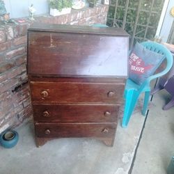 Antique Wooden Writing Desk,With 3 Drawers.