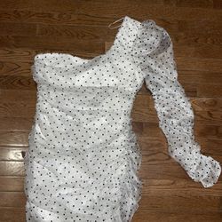 Naked Wardrobe One Shoulder Sheer Mini Dress