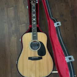 Rare Acoustic Guitar - 1980 T.F. Morris W-80 Acoustic Guitar w/Humbucker pickup and hard case.